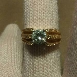 18kt gold ring size 8 round .9 carat fg vs diamond vintage custom made